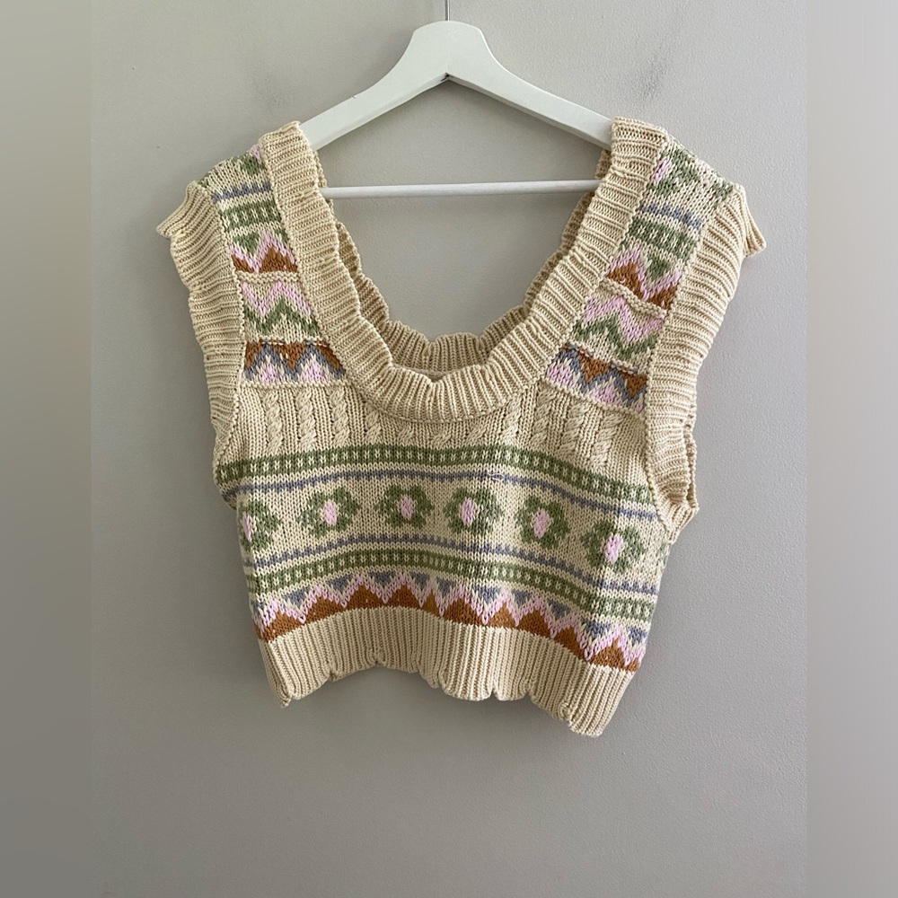 Anthropologie Scalloped Sleeveless Vest new with tag LP PL petite - Picture 6 of 9
